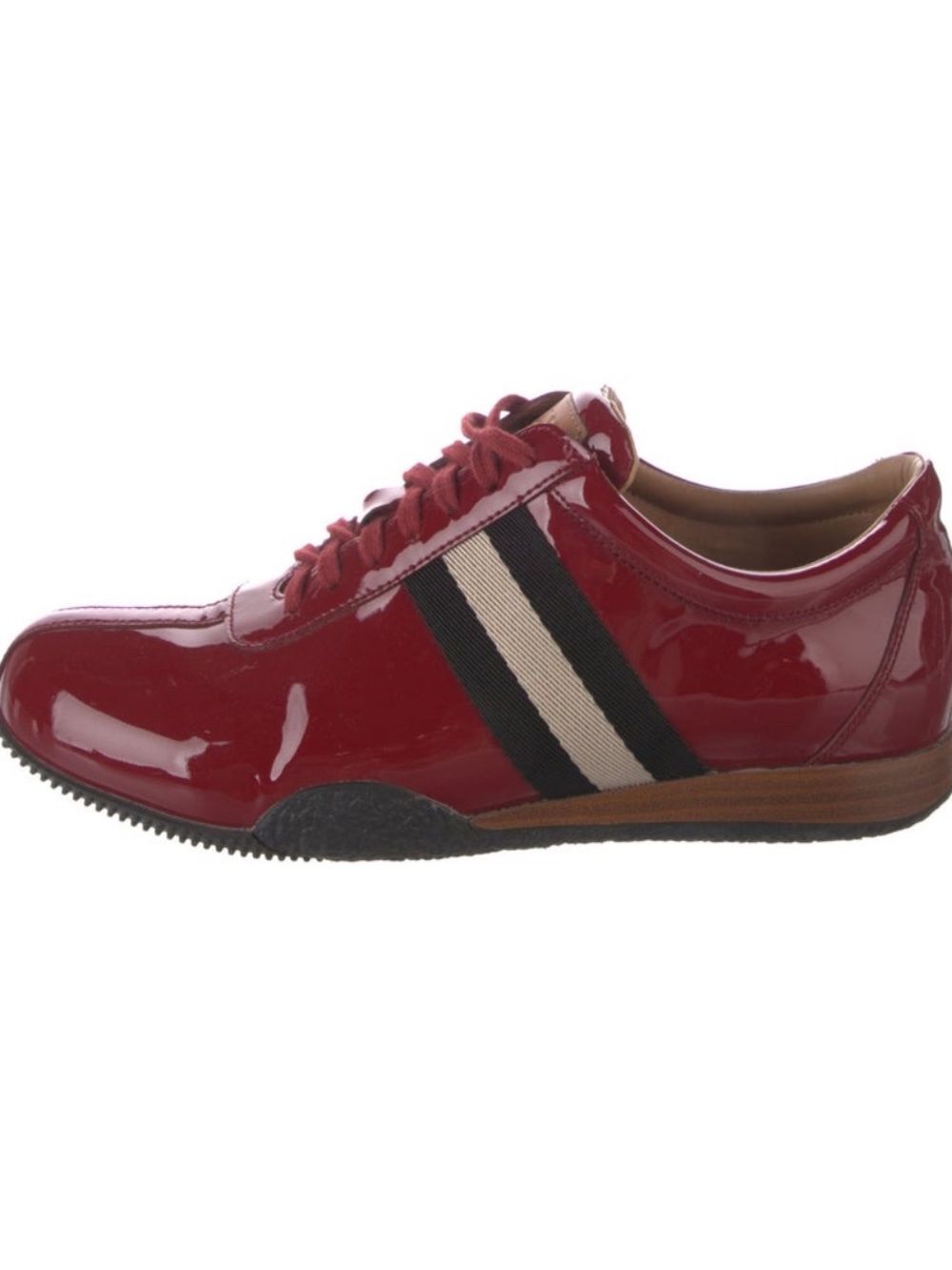 Men's Red Patent Leather Casual Sneaker